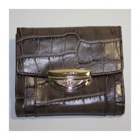 Destockage portefeuille lancel adjani croco gris fumé en soldes
