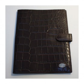Déstockage couverture cahier en cuir imprimé croco Remember Me de Lancel pas cher