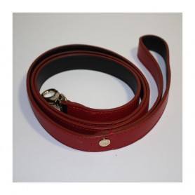 Solde laisse pour chien en cuir  rouge et noir Lancel