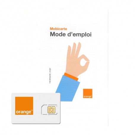 Solde carte sim Orange - Déstockage carte SIM prépayée Orange Mobicarte 5€ de crédit inclus pas cher