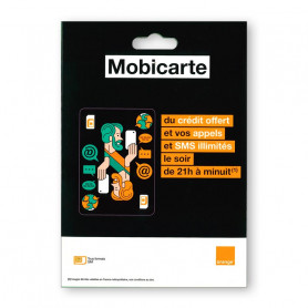 Solde carte sim Orange - Déstockage carte SIM prépayée Orange Mobicarte 5€ de crédit inclus pas cher