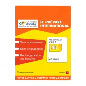 Déstockage carte SIM prépayée La Poste Mobile Internationale en soldes