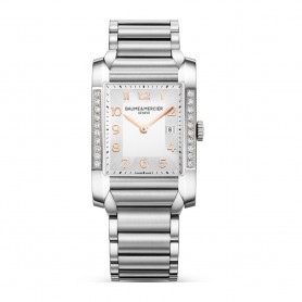 Déstockage Baume & Mercier montre rectangulaire sertie de diamants Baume & Mercier Hampton M0A10023 en soldes