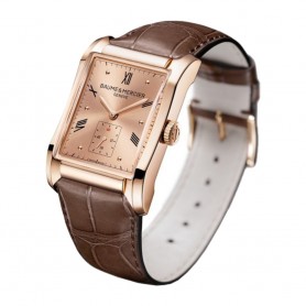 Déstockage montre rectangulaire homme Baume & Mercier Hampton Or Rouge M0A10033 en soldes