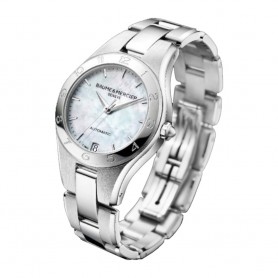 Déstockage montre femme Baume & Mercier Linéa automatique M0A10035 en acier poli-satiné en soldes