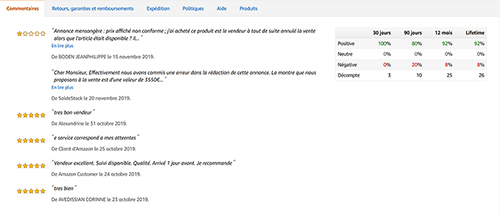 Avis client Soldestock sur Amazon